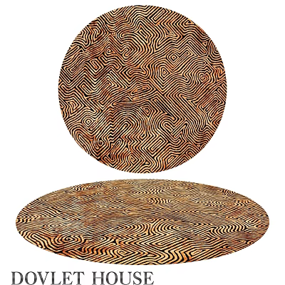Stylish Square Carpet With Wavy Brown Black Pattern Abstract Design For Living Room 3d model