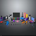 Daily Makeup Essentials Eyeshadow Palette Lipstick Brushes Foundation Powder and Eyebrow Pencils Collection