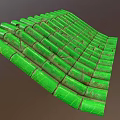Traditional Green Roof Tiles Arranged In Order With Glossy Surface Texture