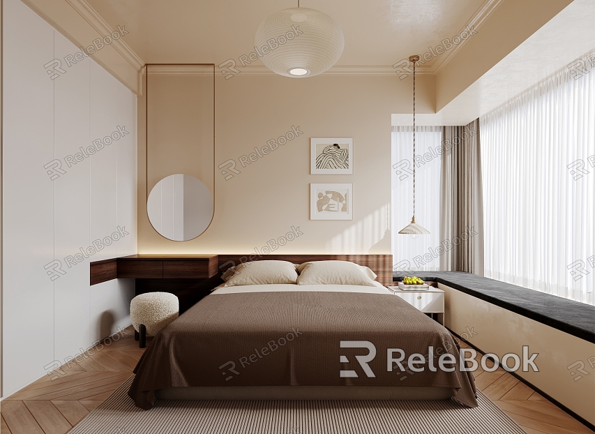 Minimalist Cream Style Bedroom model