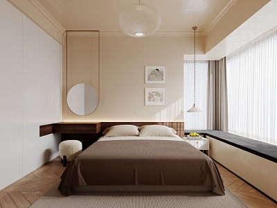 Minimalist Cream Style Bedroom model