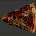 Delicious Fresh Pizza Slice Topped With Pepperoni Mushrooms Onions And Green Peppers