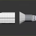 3D Model of Modern Transport Vehicle With White Trailer Transparent Cockpit and Wheels
