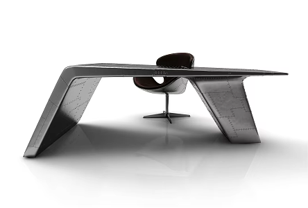 modern office desk chair desk 3d model