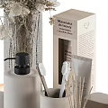 Bathroom Accessories Set With Dried Flowers Tray Bottles And Candle