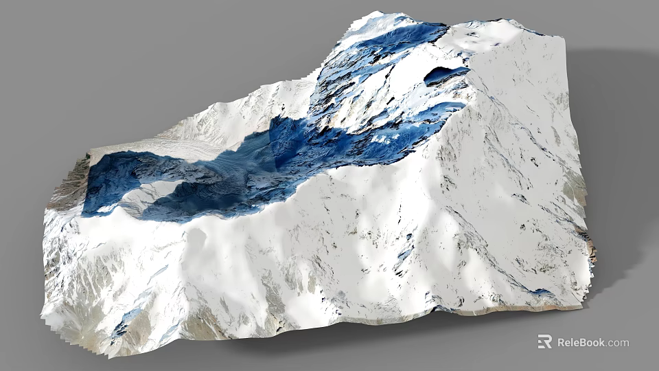 Artistic Rockery Stone With Blue White Patterns And Naturalistic Texture For Garden Landscaping 3d model 