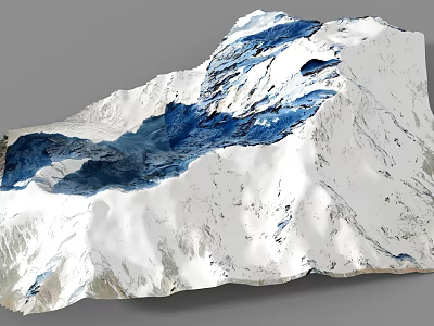 Artistic Rockery Stone With Blue White Patterns And Naturalistic Texture For Garden Landscaping 3d model