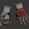 Worn Textured Protective Gloves In White Brown And Red For Daily Use
