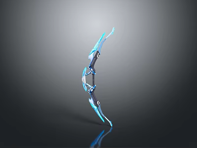 Modern Blue Glowing Bow With Streamlined Design And Reflective Surface 3d model