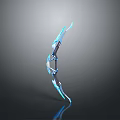 Modern Blue Glowing Bow With Streamlined Design And Reflective Surface