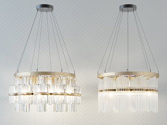 Modern Crystal Chandelier Fashion Simple Metal Crystal Chandelier Combination 3d model