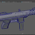 Futuristic Mechanical Pistol With Highly Detailed Metallic Structure And Blue Accents