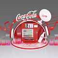 Red Coca-Cola Commercial Vending Machine With Headphone Design And Musical Notes