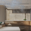 Light Luxury Hall Hotel Lobby Reception 3d model