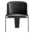 Modern Black Leather Single Chair With Sleek Metal Legs And Comfortable Design