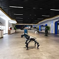 Modern Exhibition Hall Interior With Robots Display Equipment and Modern Ceiling Design