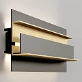 Modern Wall Light Design With Wooden And Metal Geometric Structure For Interior