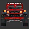 Red Block Style Off Road Vehicle Open Top Design Front Grille And Headlights