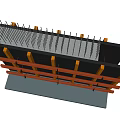 Building Component Structure Featuring Wooden Formwork Steel Supports And Reinforcement Bars 3d model