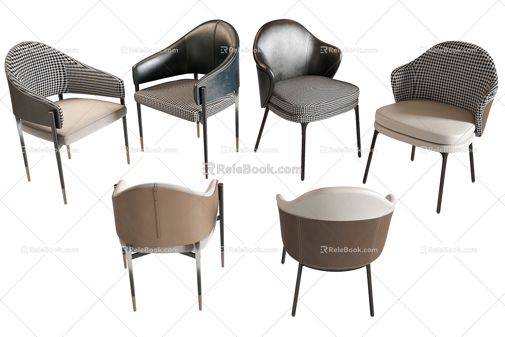 minotti single chair dining chair chair leisure chair 3d model