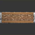 Modern Outdoor Bench With Wooden Slats And Pebble Texture Stone Base Design