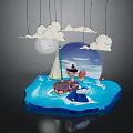 Commercial Equipment Display With Cloud Moon Figure Ice Cream Water And Iceberg
