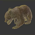 Purple Red Bear Sculpture With Textured Surface And Artistic Standing Pose