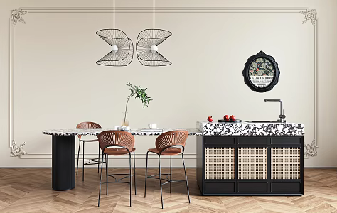 French Bar Chair Combination Bar Chair Combination 3d model