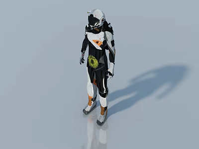 Smart Machine Humanoid Figure With Futuristic Armor And Sleek Design 3d model