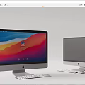 Modern Office Appliances With Computer Monitors Keyboard And Mouse Setup