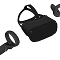 VR Entertainment Devices With Wireless Headset And Controllers In Modern Ergonomic Design For Gaming