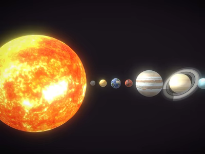 The Eight Planets of the Modern Solar System 3d model The Eight Planets of the Modern Solar System 3d model