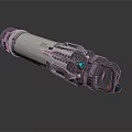 Modern High Tech Cylindrical Weapon With Mechanical Design And Metal Components