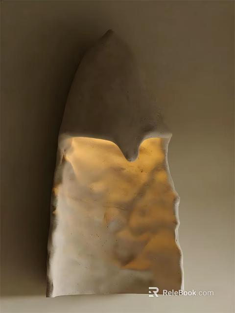 Textured Stone Wall Lamp With Warm Glow And Modern Artistic Design 3d model 