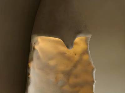 Textured Stone Wall Lamp With Warm Glow And Modern Artistic Design 3d model