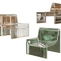 Modern Transparent Acrylic Leisure Chairs With Geometric Design In Various Colors