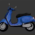 Elegant Blue Scooter With Black Seat And Classic Design Features