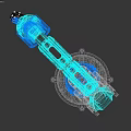 Blue And White Robotic Arm With Mechanical Structure For Automation Equipment