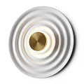 Modern Wall Lamps With Gold Circular Accents And Rippled Metallic Shades