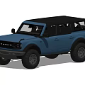 Blue Off Road SUV With Rugged Exterior Design Black Wheels And Modern Styling