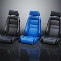 Three Car Seats Featuring Black Blue And Black Colors With Different Material Textures