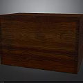 Vintage Red Wooden Chest With Natural Grain Texture And Solid Structure