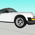 White Classic Sports Car With Sleek Body And Vintage Styling Features