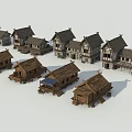 Traditional Thatched House Models with Various Designs and Detailed Structures