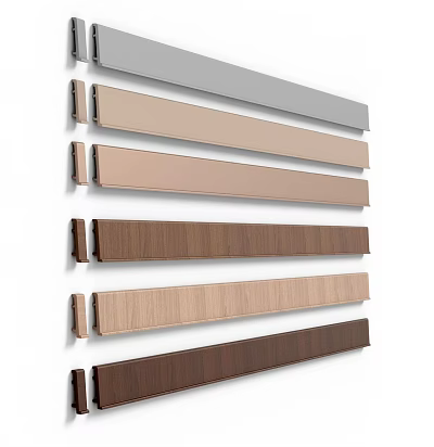 Different Colored Decorative Lines in Wooden and Metallic Finishes for Home Decor 3d model