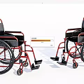 Medical Equipment Red Frame Black Seat Wheelchairs For Daily Mobility Assistance