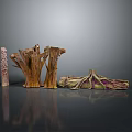 Natural Wooden Stone Decorative Pieces With Tree Root Shapes And Textures