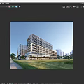 Modern Multi Storey Office Building With Glass Curtain Walls And Green Landscaped Outdoor Spaces