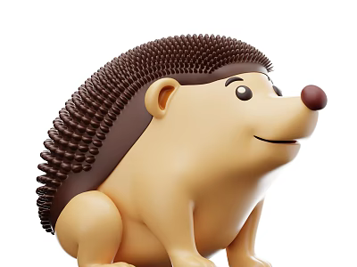 Cartoon Reptile Figurine Featuring Brown Spines Yellow Body And Smiling Expression 3d model