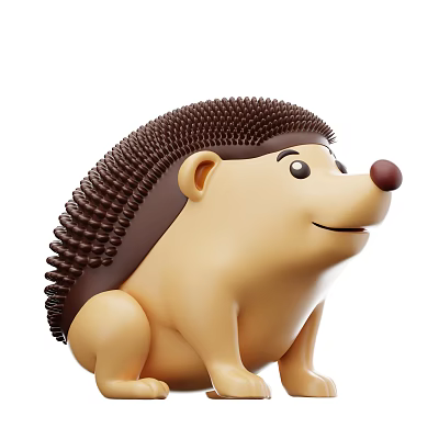 Cartoon Reptile Figurine Featuring Brown Spines Yellow Body And Smiling Expression 3d model